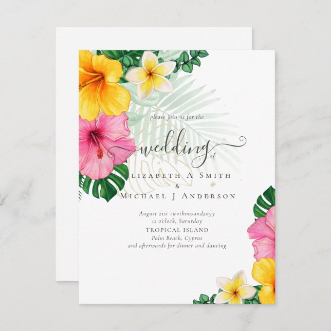 BUDGET Tropical Paradise Beach Wedding  Florals (Front/Back)