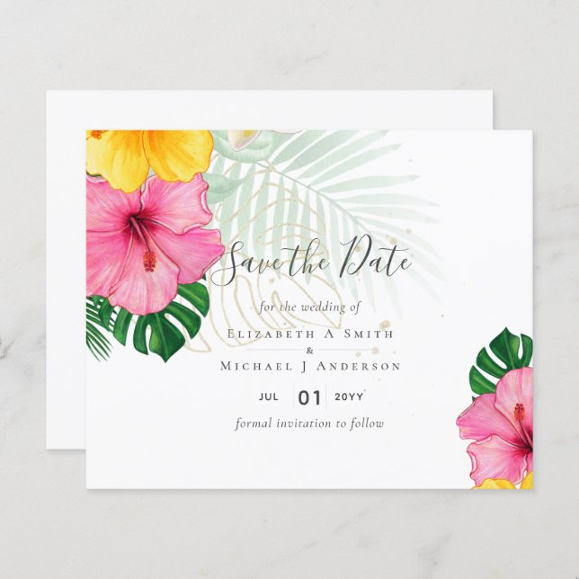 BUDGET Tropical Paradise Beach Wedding Florals (Front/Back)