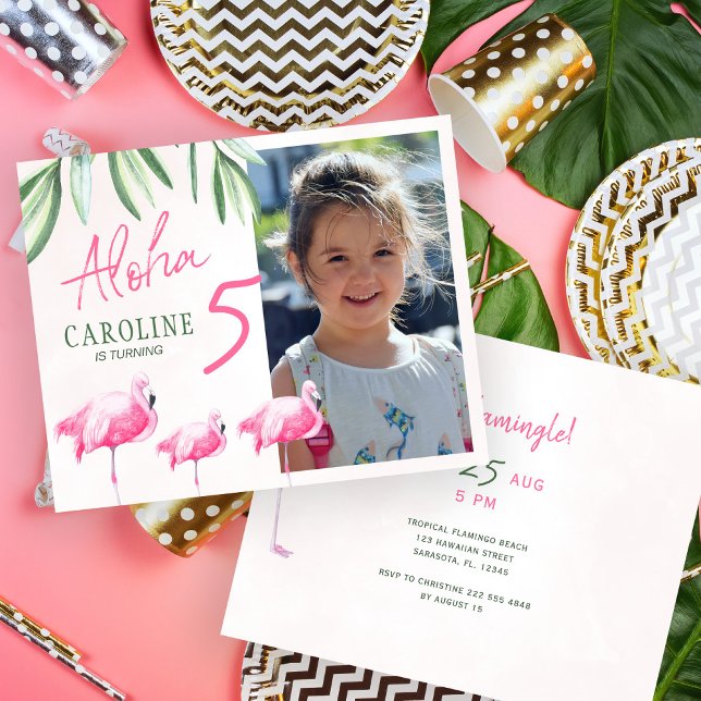 Budget tropical PHOTO kids birthday party invite (Creator Uploaded)