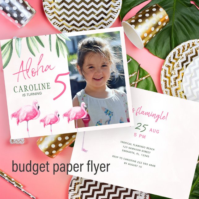 Budget tropical PHOTO kids birthday party invite Flyer (Creator Uploaded)