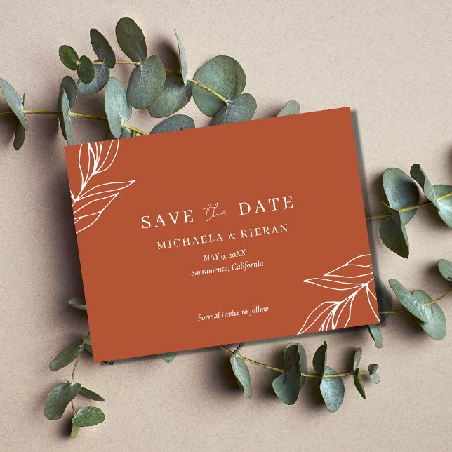 Budget Tropical Rust Wedding Save The Date Announcement Postcard (Creator Uploaded)