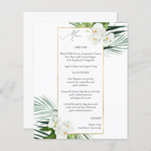 Budget Tropical & White Floral Menu
