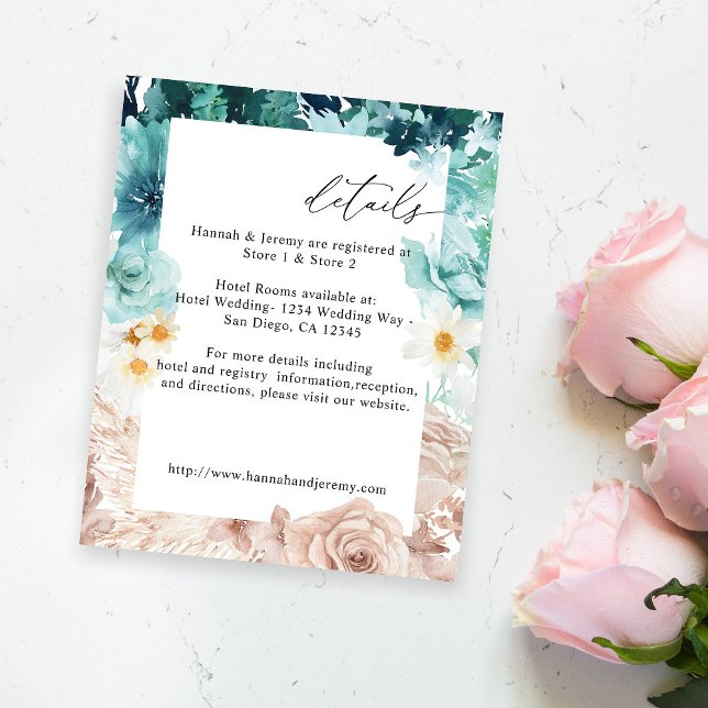 Budget Turquoise & Blush Pink Floral Flyer (Creator Uploaded)