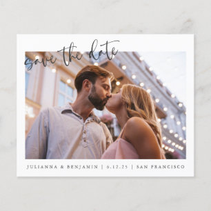Budget Two 2 Photo Minimalist Script Save The Date