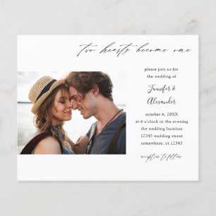 Budget Two Hearts Photo Calligraphy Wedding Flyer