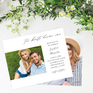 Budget Two Hearts Two Photo Calligraphy Wedding Flyer