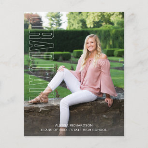 Budget Two Photo Fun Type Gradauate Announcement Flyer