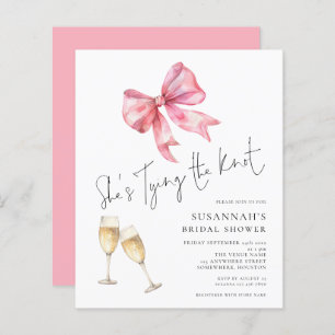 Budget Tying The Knot Pink Bow Bridal Shower