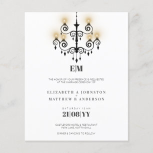 Budget Typography Black White Wedding Invites