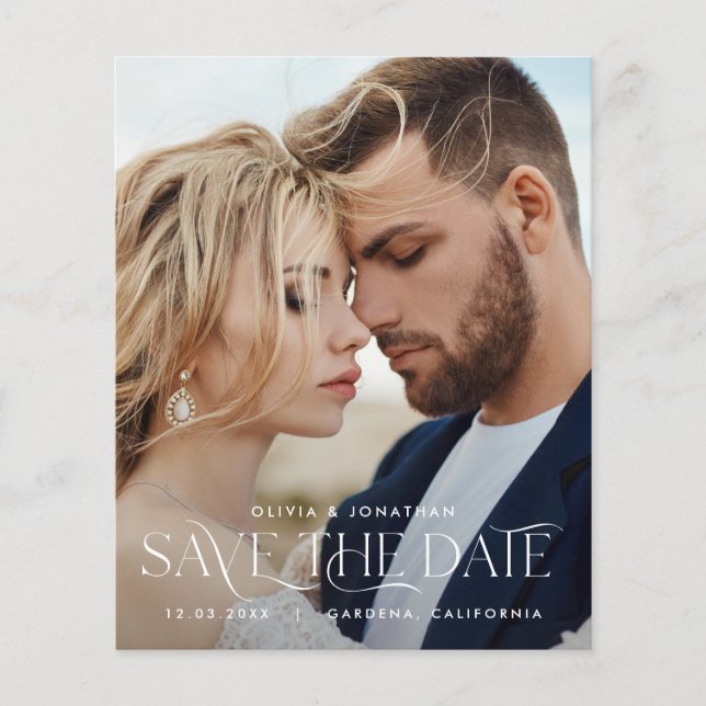 budget typography modern wedding photo (Front)