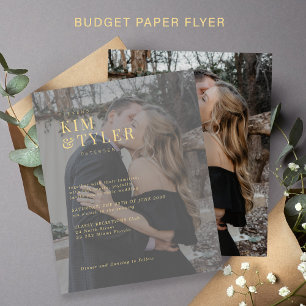 Budget typography photo overlay wedding invitation flyer
