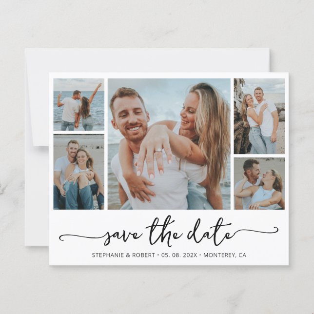 Budget Typography Photo Wedding Save The Date (Front)