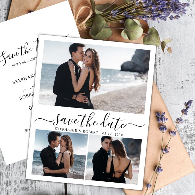 Budget Typography Photo Wedding Save The Date Card (Creator Uploaded)