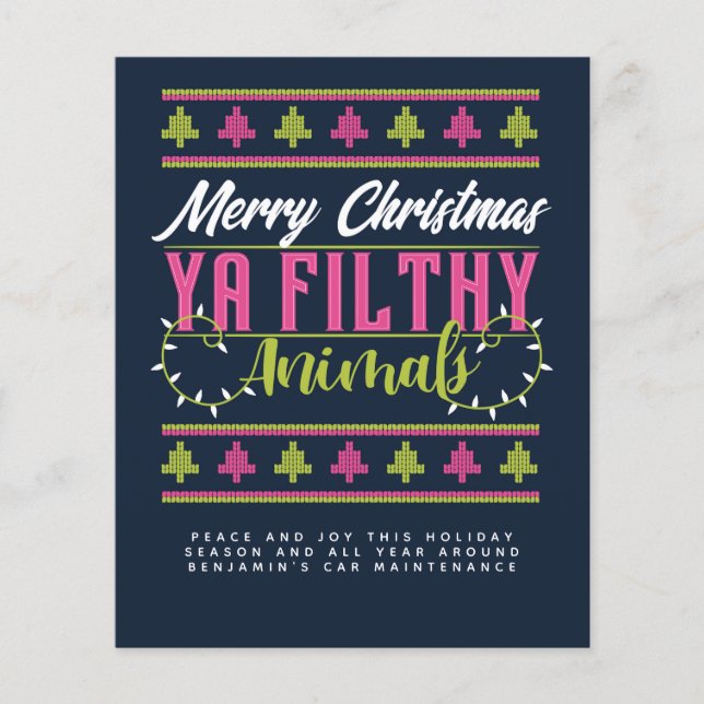 Budget Ugly Sweater Christmas Invite Annual Letter (Front)