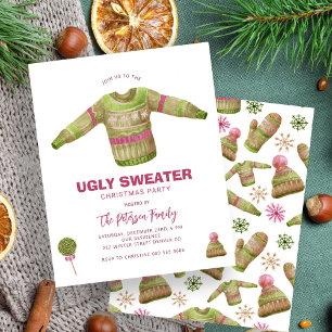 Budget Ugly sweater Christmas party invitation