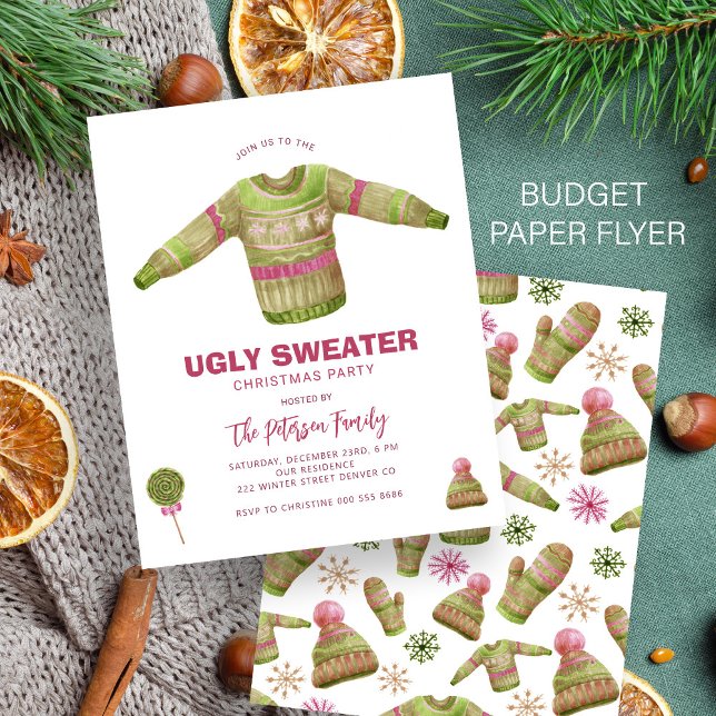Budget Ugly sweater Christmas party invitation Flyer (Creator Uploaded)
