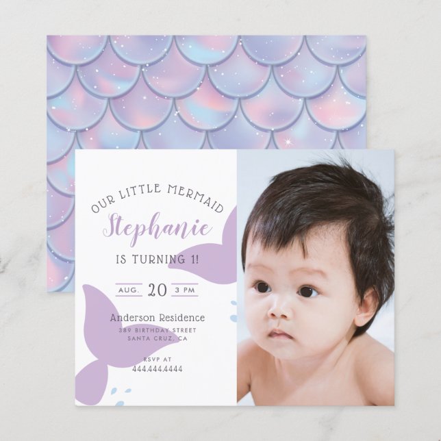 Budget Under The Sea Mermaid Birthday Party (Front/Back)