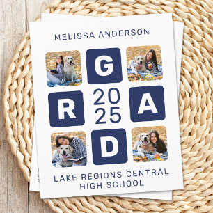 Budget Unique Grad Navy Blue 4 Photo Graduation