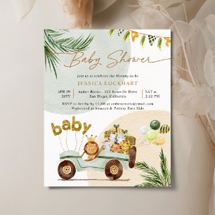 Budget Unique Jungle Party Baby Shower Invitation