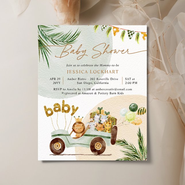 Budget Unique Jungle Party Baby Shower Invitation (Creator Uploaded)