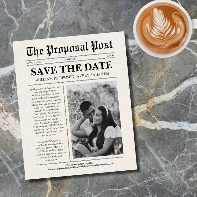 Budget Unique Wedding Newspaper Save The Date (Creator Uploaded)