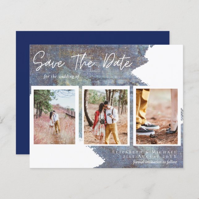 BUDGET Urban Chic Engagement Photo SAVE DATE  (Front/Back)