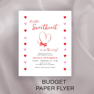 Budget Valentines sweetheart baby shower invite Flyer