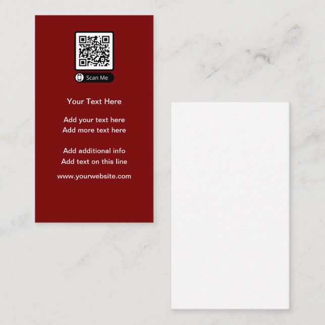 Budget Vertical QR Code Business Cards (Front/Back)