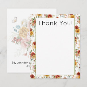 Budget, Vibrant Garden Baby Shower Thank You Card