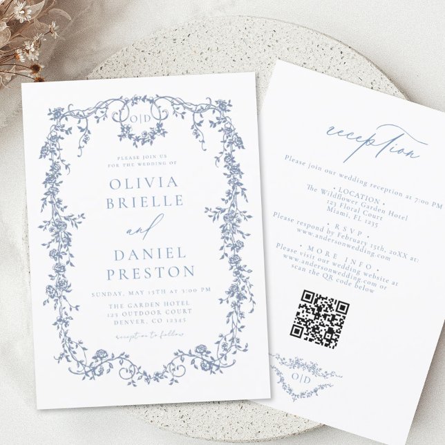 Budget Victorian French QR Code All In One Wedding (Creator Uploaded)