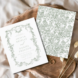 Budget Victorian Monogram French Green Wedding