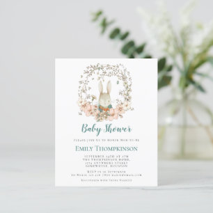 Budget Vintage Bunny Powder Blue Baby Shower