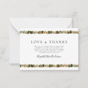 BUDGET Vintage Daisy Chain Funeral Thank You Card