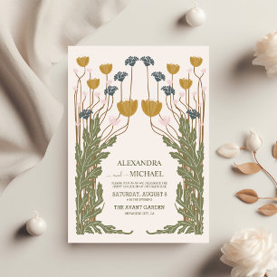 Budget Vintage Floral Art Nouveau Wedding