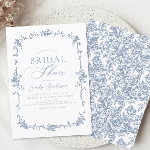 Budget Vintage French Dusty Blue Bridal Shower