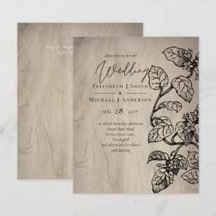BUDGET Vintage Garden Leafy Classic Wedding Invit