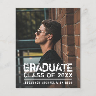 BUDGET Vintage Grunge Typography Grad Announcement Flyer