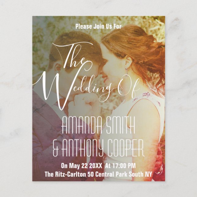 Budget vintage photo wedding flyer (Front)