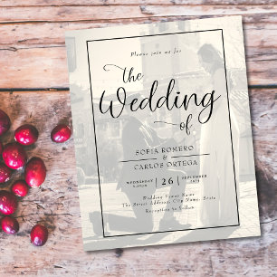 Budget Vintage Photo Wedding Invitation Flyer