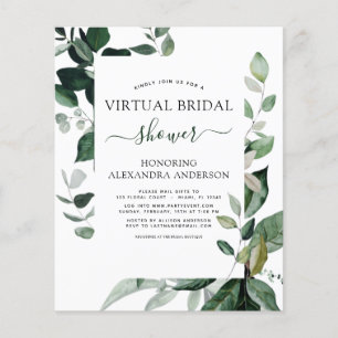 Budget Virtual Bridal Shower Botanical Invitations Flyer