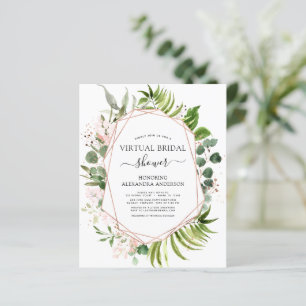Budget Virtual Bridal Shower Greenery Rose Gold
