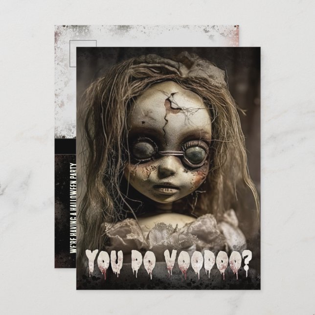 Budget Voodoo Doll Adult Halloween Invitation (Front/Back)