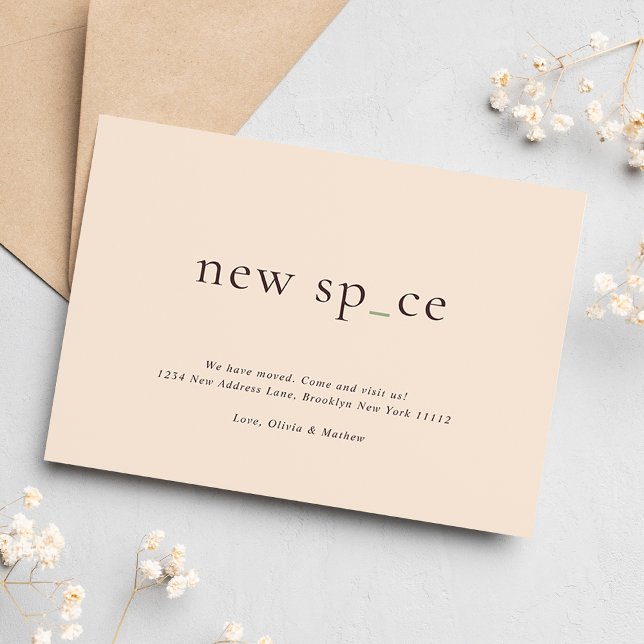 BUDGET Warm Earthy New Place New Space Moving Card (Creator Uploaded)