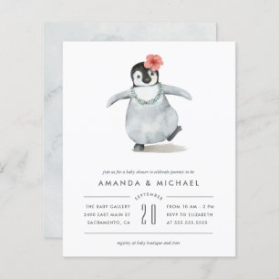 Budget Watercolor Baby Girl Penguin Baby Shower