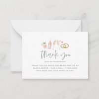 budget Watercolor bachelorette champagne thank you
