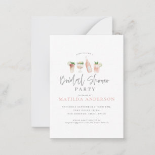 budget watercolor bridal shower party invitation