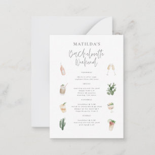 budget Watercolor champagne Bachelorette weekend Card