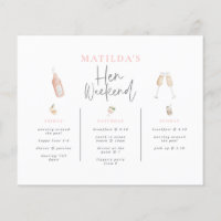 budget Watercolor champagne hen weekend 3 day
