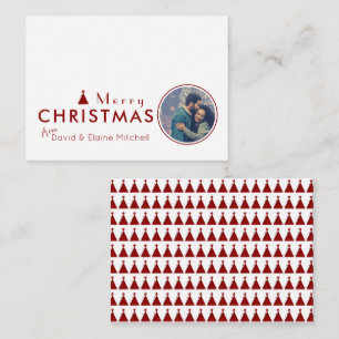 Budget Watercolor Christmas Tree Couple Photo Card