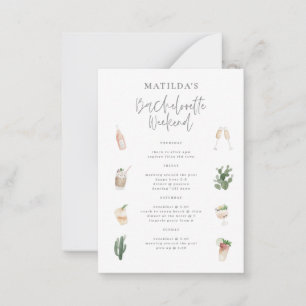 budget watercolor drinks bachelorette weekend card